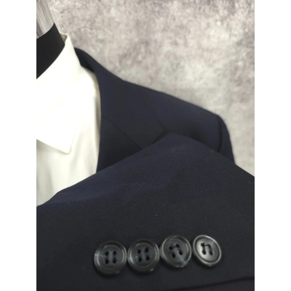 Jos A Bank Signature Blazer Jacket Mens 43 L Blue Sport Coat 2 Buttons Business‎